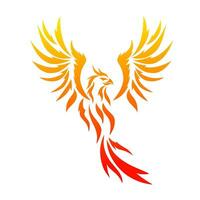 vector graphic illustration of tribal art fire phoenix tattoo