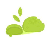 plano ilustración de matcha sazonado mochi vector