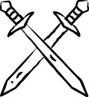 Dagger Crossed hand drawn vector illustrations