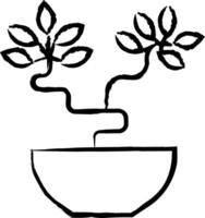carmona bonsai plant hand drawn vector illustration