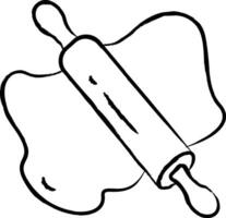 Rolling pin hand drawn vector illustration