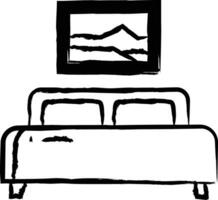 Bedroom hand drawn vector illustration