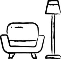 Couch seat hand drawn vector illustration