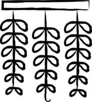 cuerda de monedas de cinco centavos planta mano dibujado vector ilustración