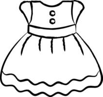 kids frock dress hand drawn vector illustration