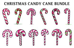 Christmas Candy Cane Clipart Bundle, Christmas Candy Cane Vector illustration