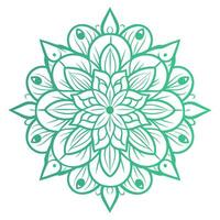 Doodle Flower Mandala vector isolated on a white background, abstract outline mandala icon