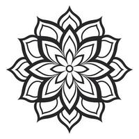 Doodle Flower Mandala vector isolated on a white background, abstract outline mandala icon