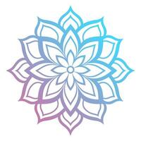 Doodle Flower Mandala vector isolated on a white background, abstract outline mandala icon