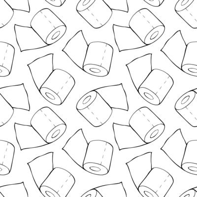 Toilet paper seamless pattern. Vector flat illustration