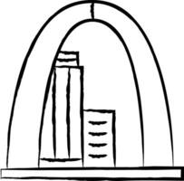 Gateway Arch hand drawn illustration vector