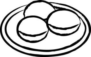 bomboloni dulce mano dibujado vector ilustración