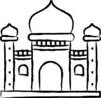 Blue Mosque hand drawn illustration vector