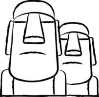 Moai hand drawn illustration vector