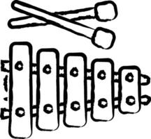 Xylophone hand drawn vector illustration