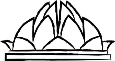 Lotus Temple hand drawn illustration vector
