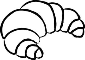 Croissant pastry hand drawn vector illustration