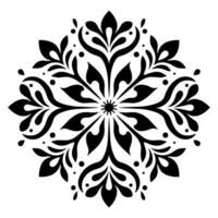 Monochrome ethnic Mandala vector isolated on a white background, abstract outline floral mandala