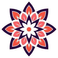 Doodle Mandala vector isolated on a white background, abstract Colorful pattern mandala