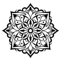 Monochrome ethnic Mandala vector isolated on a white background, abstract outline floral mandala