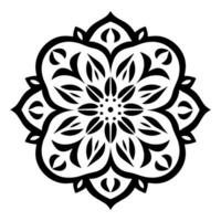 Monochrome ethnic Mandala vector isolated on a white background, abstract outline floral mandala