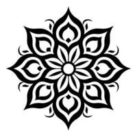 Monochrome ethnic Mandala vector isolated on a white background, abstract outline floral mandala