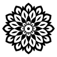 Monochrome ethnic Mandala vector isolated on a white background, abstract outline floral mandala