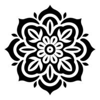 Monochrome ethnic Mandala vector isolated on a white background, abstract outline floral mandala