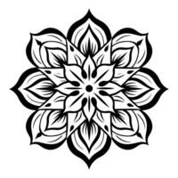 Monochrome ethnic Mandala vector isolated on a white background, abstract outline floral mandala