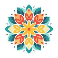 Vintage Flower Mandala vector isolated on a white background, abstract Colorful pattern mandala
