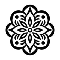 Monochrome ethnic Mandala vector isolated on a white background, abstract outline floral mandala