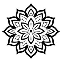 Monochrome ethnic Mandala vector isolated on a white background, abstract outline floral mandala