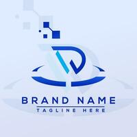 Letter DW Blue Professional logo for all kinds of business vector