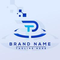 Letter DT Blue Professional logo for all kinds of business vector