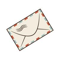 Isolated Vector Christmas blank envelope without stamps and seals on the white background