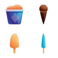 Ice cream icons set cartoon vector. Various multicolored ice cream vector