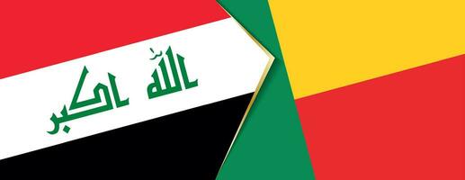 Iraq and Benin flags, two vector flags.