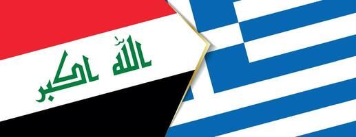 Iraq and Greece flags, two vector flags.