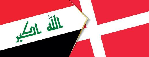 Iraq and Denmark flags, two vector flags.