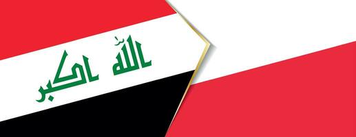 Iraq and Poland flags, two vector flags.