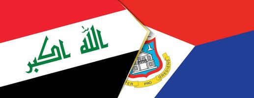Iraq and Sint Maarten flags, two vector flags.