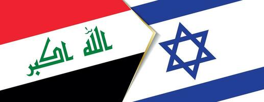 Iraq and Israel flags, two vector flags.