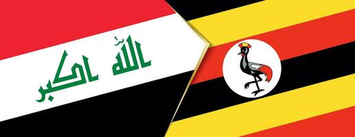 Irak y Uganda banderas, dos vector banderas