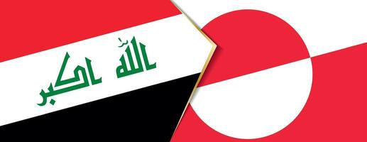 Iraq and Greenland flags, two vector flags.