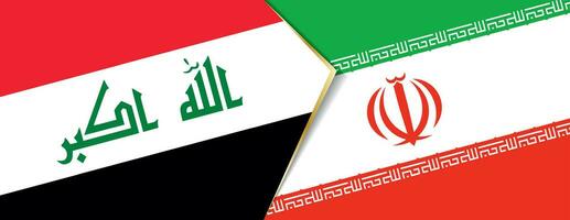 Iraq and Iran flags, two vector flags.