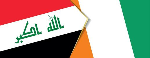 Iraq and Ivory Coast flags, two vector flags.