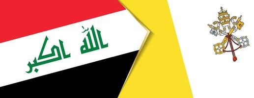 Iraq and Vatican City flags, two vector flags.