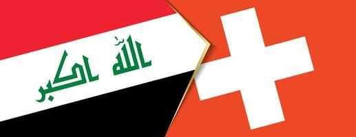 Iraq and Switzerland flags, two vector flags.