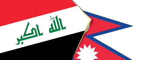 Irak y Nepal banderas, dos vector banderas