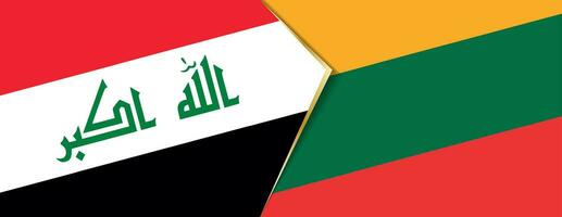 Iraq and Lithuania flags, two vector flags.